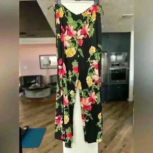 Forever 21+ tropical flower sheer pants 2X